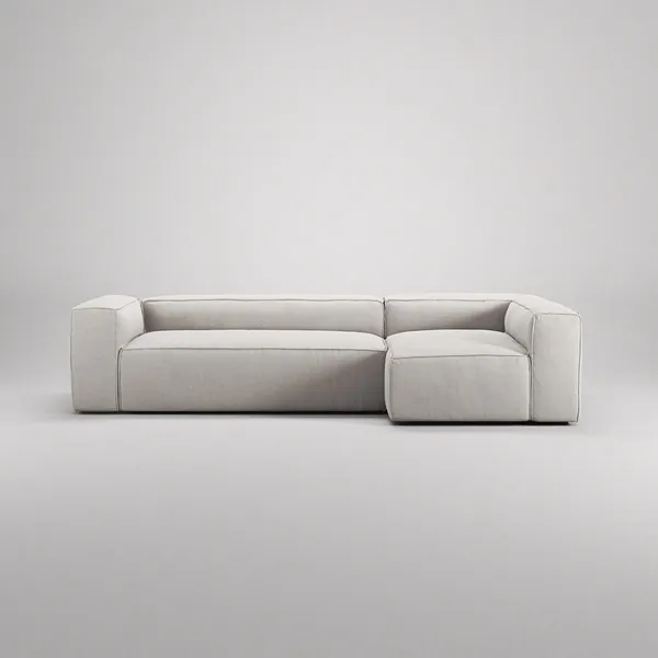 Grand 4-sitssoffa Divan Höger Moonwhite