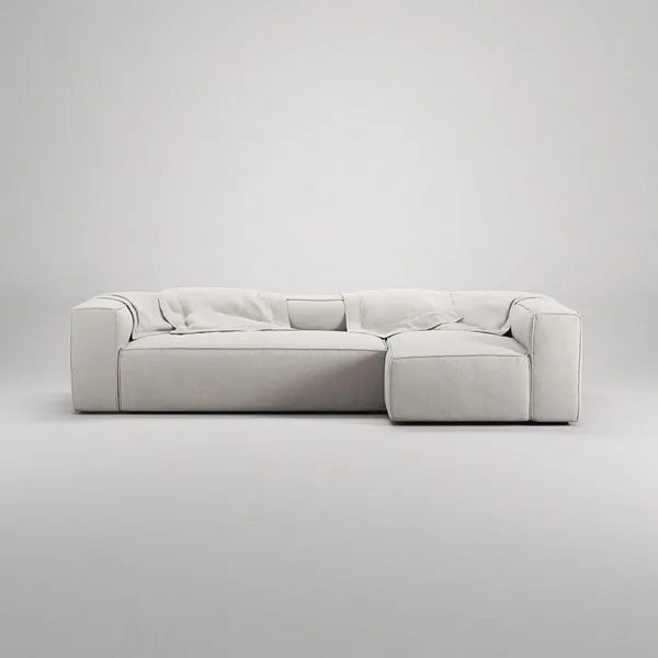 Grand 4-sitssoffa Divan Höger Moonwhite