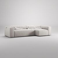 Grand 4-sitssoffa Divan Höger Moonwhite