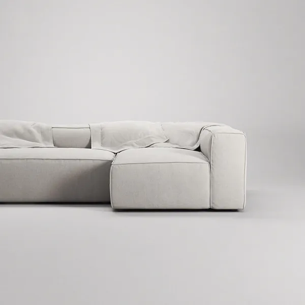 Grand 4-sitssoffa Divan Höger Moonwhite