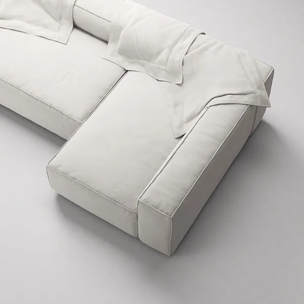 Grand 4-sitssoffa Divan Höger Moonwhite