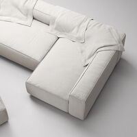 Grand 4-Seater Sofa Chaise Open End with Footstool Right Moonwhite