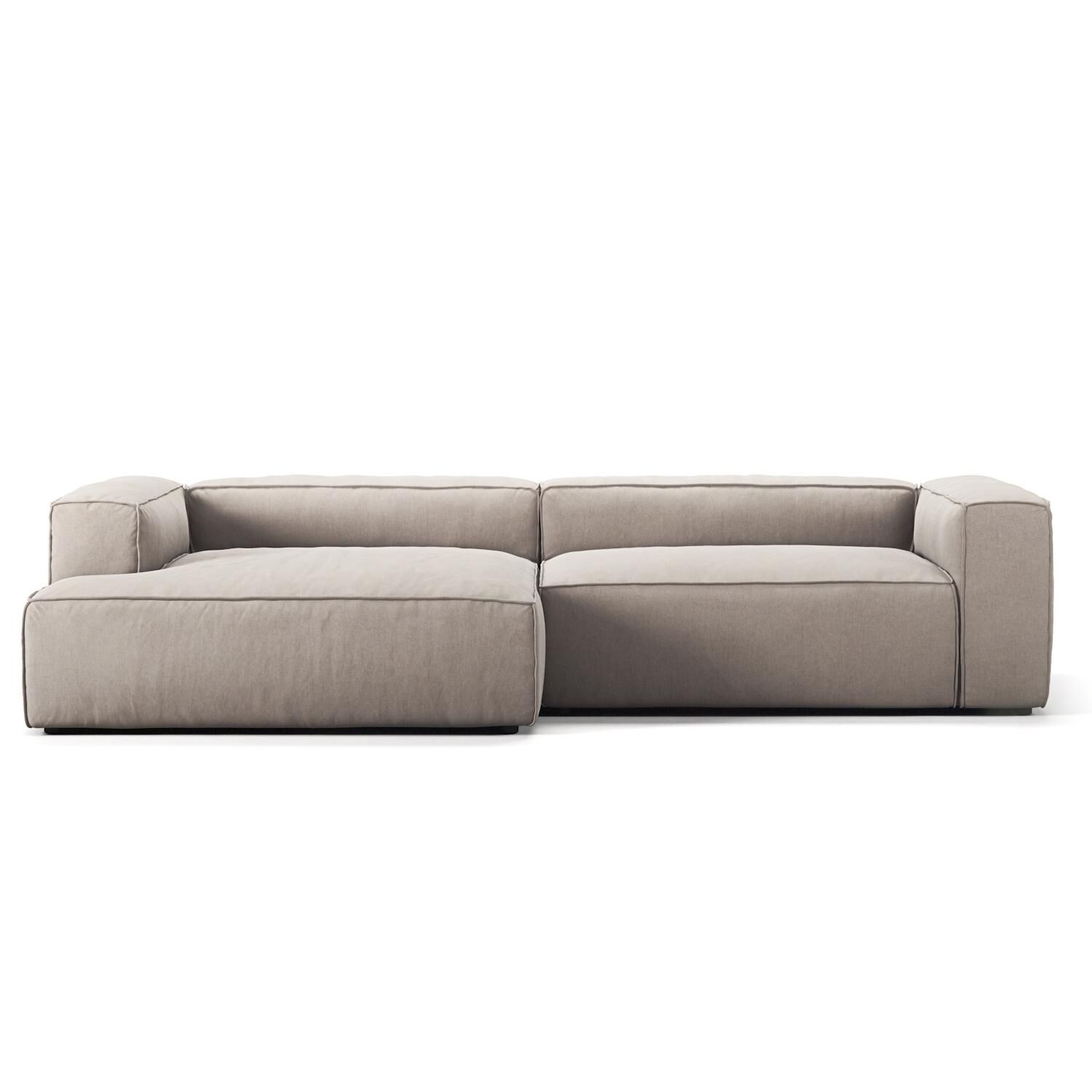 Grand Canapé 3 Places Méridienne Gauche Sandshell/Beige
