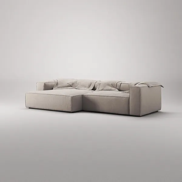 Grand 3-Seater Sofa Chaise Left Sandshell/Beige
