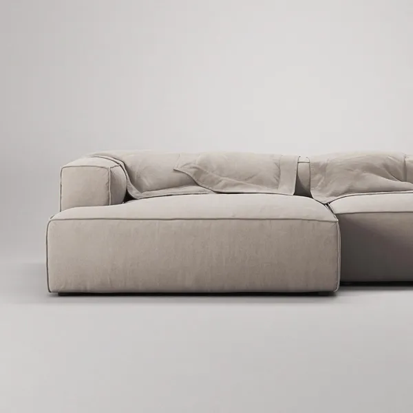 Grand 3-Seater Sofa Chaise Left Sandshell/Beige