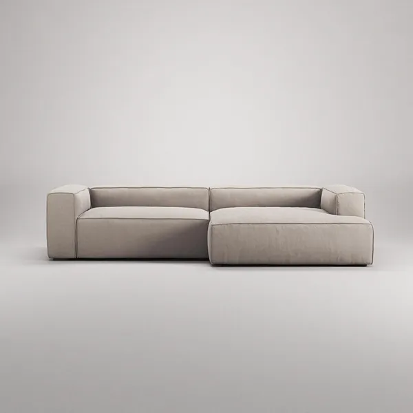 Grand 3-Seater Sofa Chaise Longue Right Sandshell/ Beige