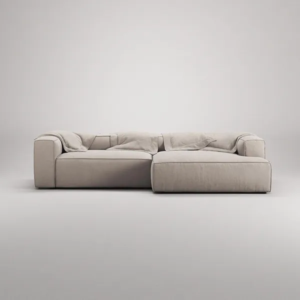 Grand 3-Seater Sofa Chaise Longue Right Sandshell/ Beige