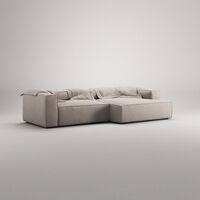 Grand 3-Seater Sofa Chaise Longue Right Sandshell/ Beige