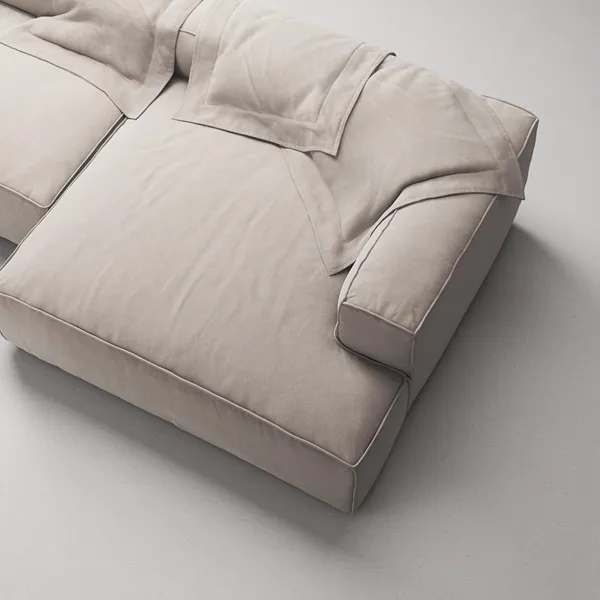 Grand 3-Seater Sofa Chaise Longue Right Sandshell/ Beige