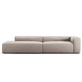 Grand 3-zitsbank met Open Uiteinde Links, Zandkleur/ Beige