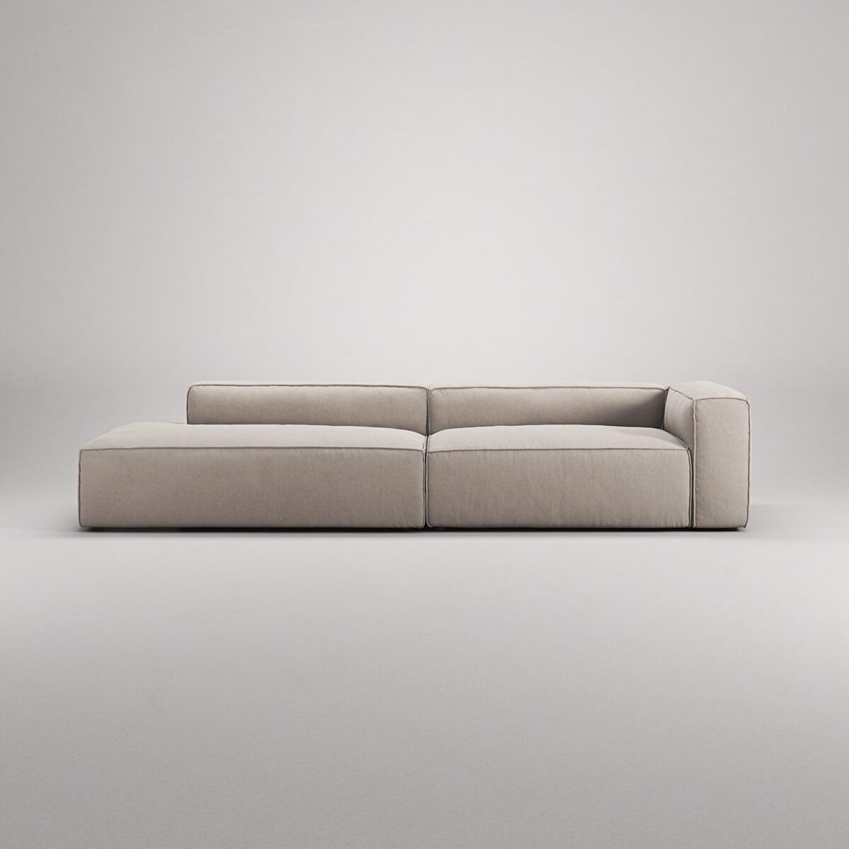 Grand 3-Personers Sofa Åben Ende Venstre Sandshell/Beige