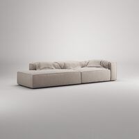 Grand 3-Personers Sofa Åben Ende Venstre Sandshell/Beige