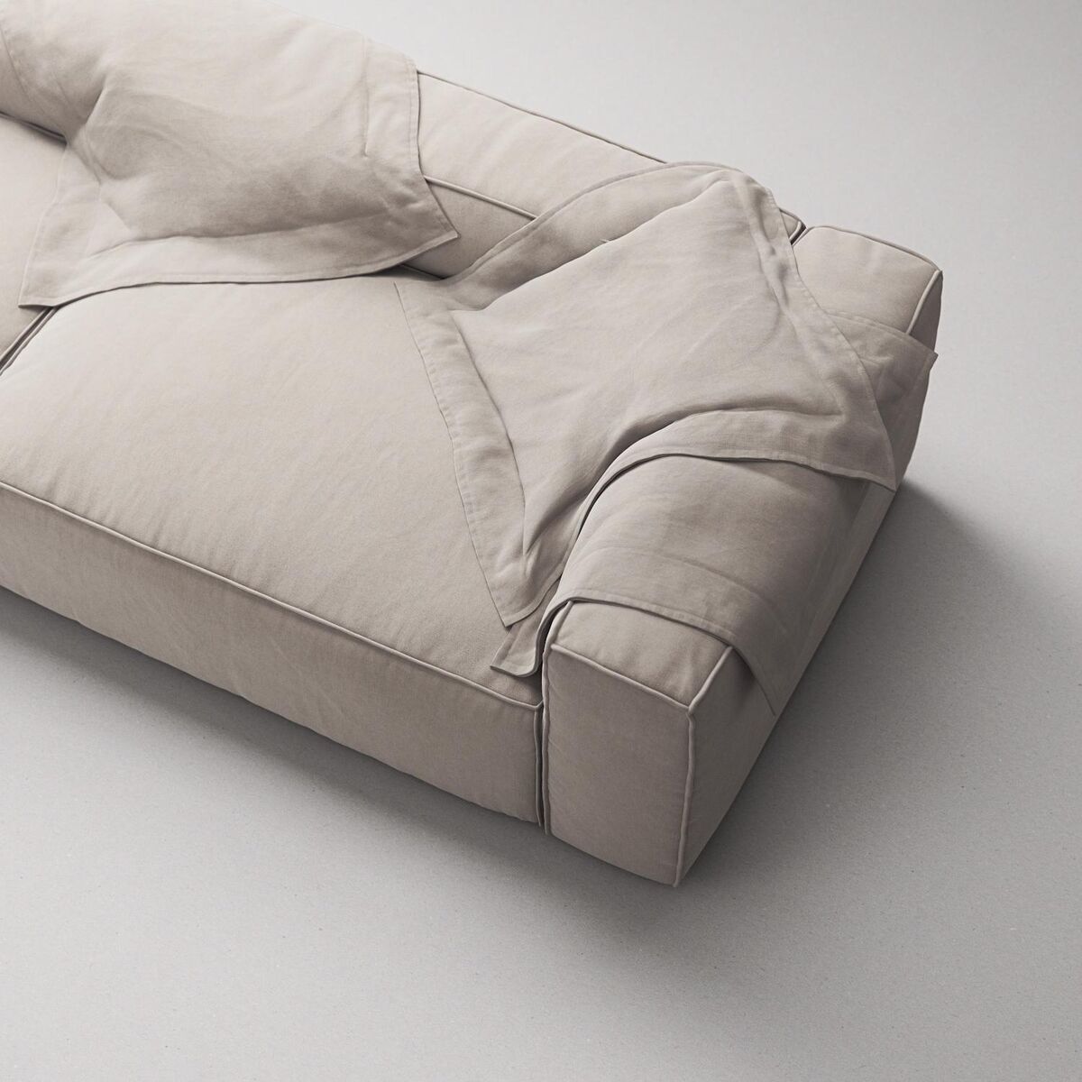 Grand 3-Personers Sofa Åben Ende Venstre Sandshell/Beige