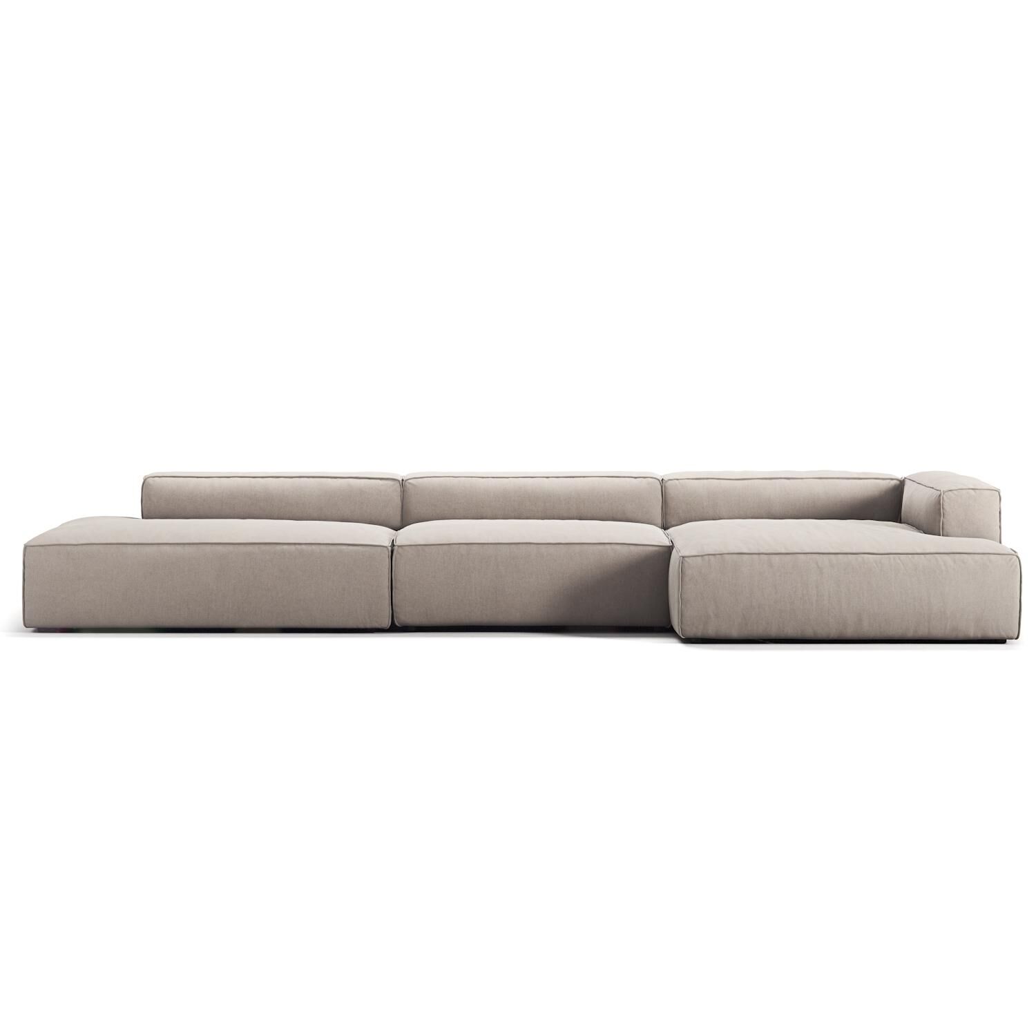 Grand Canapé 5 Places Ouvert Côté Gauche Sandshell/ Beige