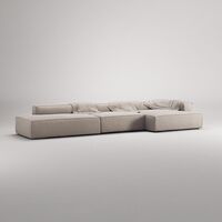 Divano Grand 5 Posti Aperto A Sinistra Color Sabbia/ Beige