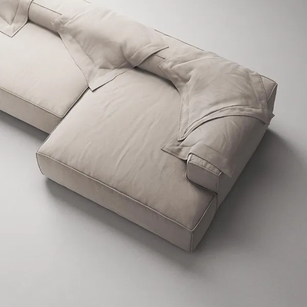 Divano Grand 5 Posti Aperto A Sinistra Color Sabbia/ Beige