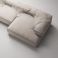 Divano Grand 5 Posti Aperto A Sinistra Color Sabbia/ Beige