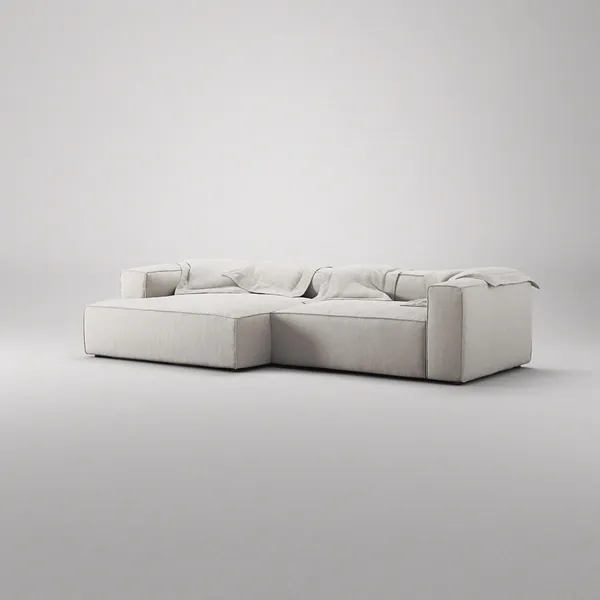 Grand 3-Seater Sofa Chaise Longue Left Moonwhite