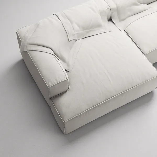 Grand 3-Seater Sofa Chaise Longue Left Moonwhite