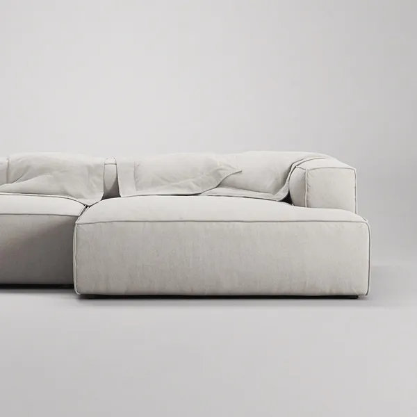 Grand 3-Seater Sofa Chaise Longue Right Moonwhite