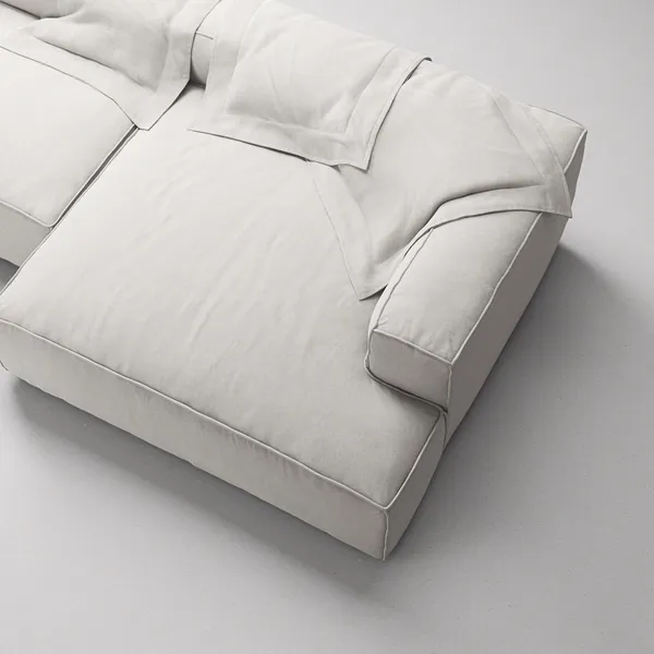 Grand 3-Seater Sofa Chaise Longue Right Moonwhite