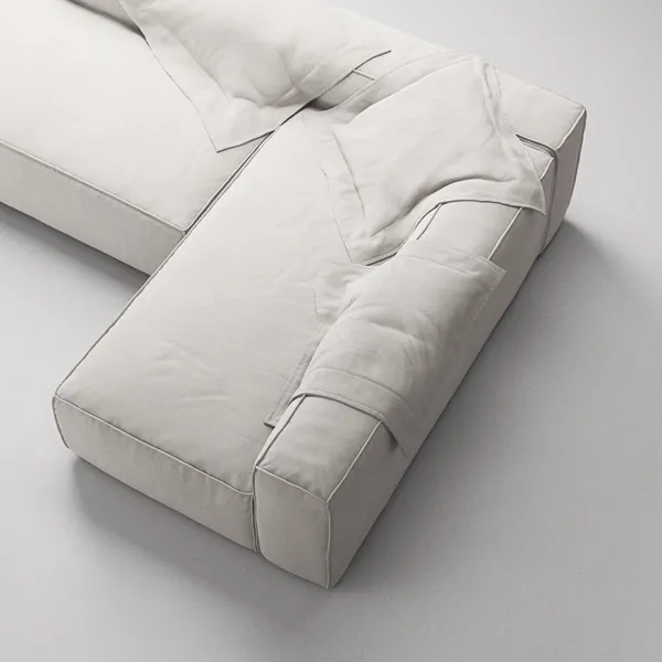 Divano A 3 Posti Grand Open End Left Moonwhite