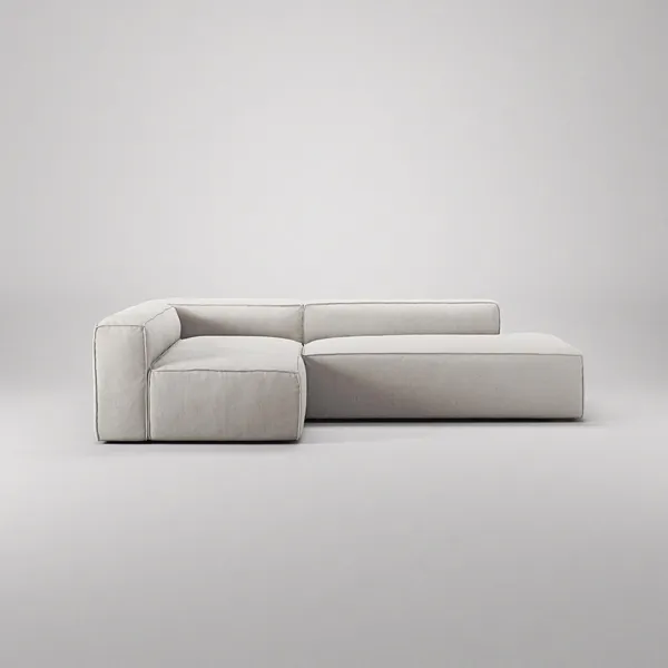 Grand 3-Seater Lounge Sofa Open End Right Moonwhite