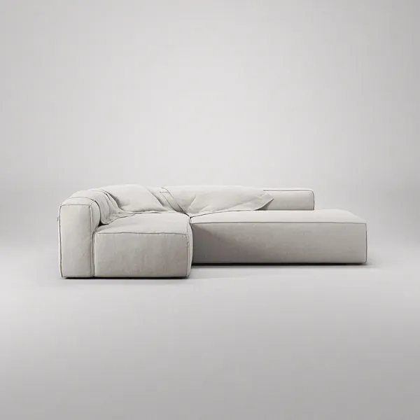 Grand 3-Seater Lounge Sofa Open End Right Moonwhite