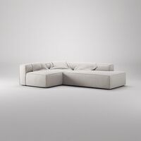 Grand 3-Seater Lounge Sofa Open End Right Moonwhite