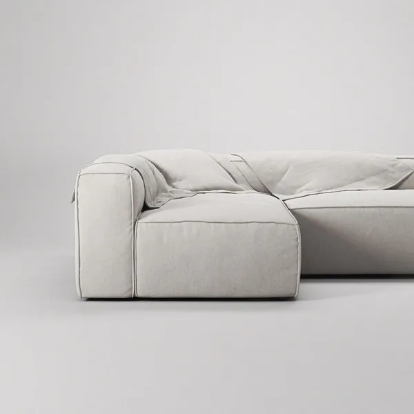 Grand 3-Seater Lounge Sofa Open End Right Moonwhite