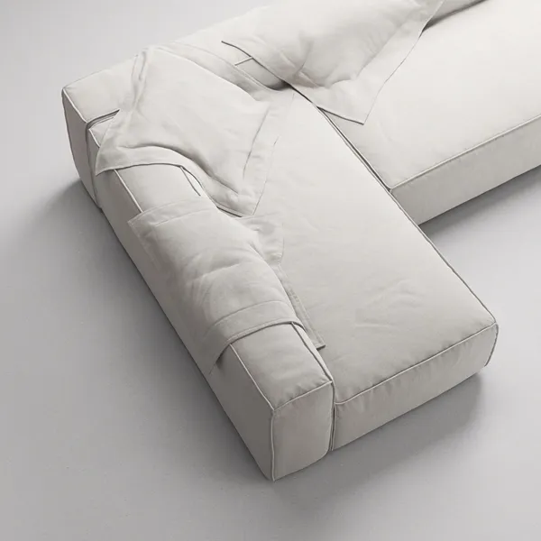 Grand 3-Seater Lounge Sofa Open End Right Moonwhite