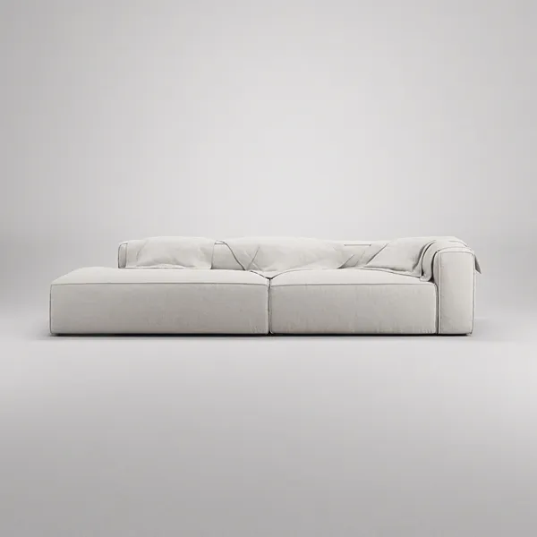 Grand 3-Seater Sofa Open End Left Moonwhite