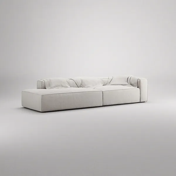 Grand 3-Seater Sofa Open End Left Moonwhite