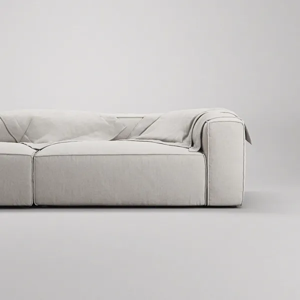 Grand 3-Seater Sofa Open End Left Moonwhite