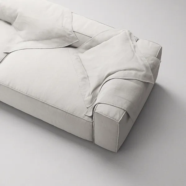 Grand 3-Seater Sofa Open End Left Moonwhite