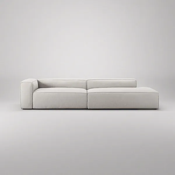 Grand 3-Seater Sofa Open End Right Moonwhite