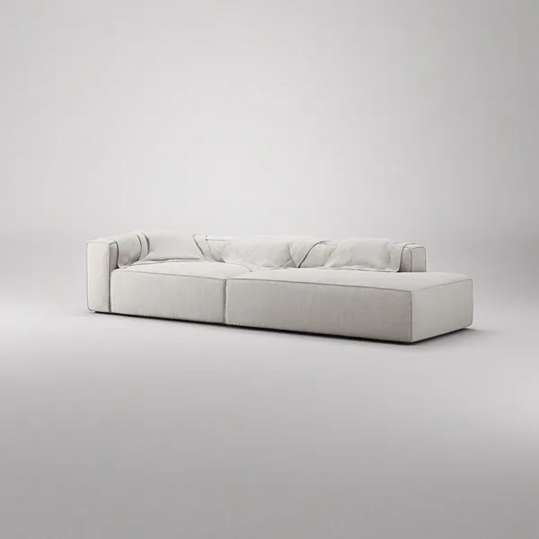 Grand 3-Seater Sofa Open End Right Moonwhite