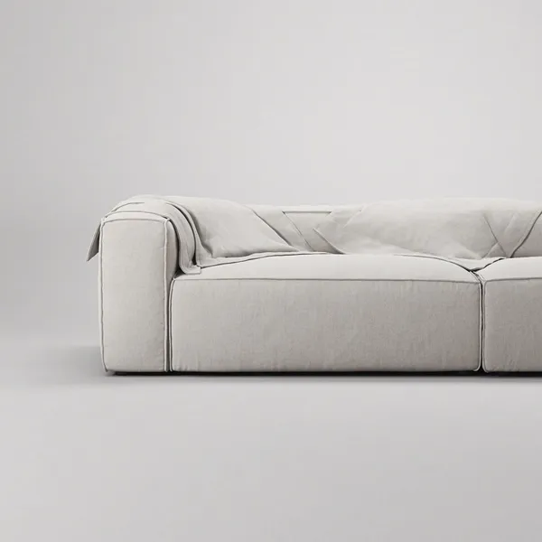 Grand 3-Seater Sofa Open End Right Moonwhite