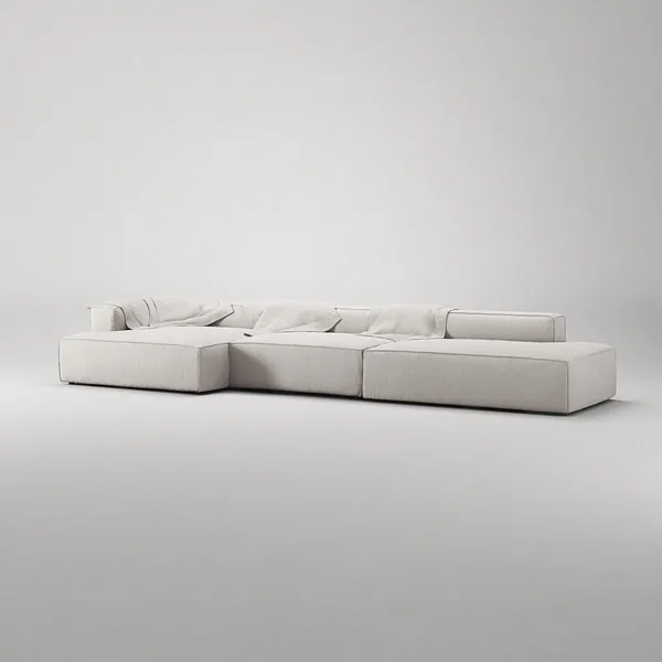 Grand 5-Seater Sofa Open End Right Moonwhite