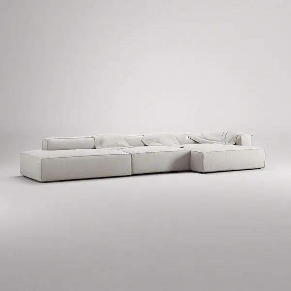 Grand 5-Seater Sofa Open End Left Moonwhite