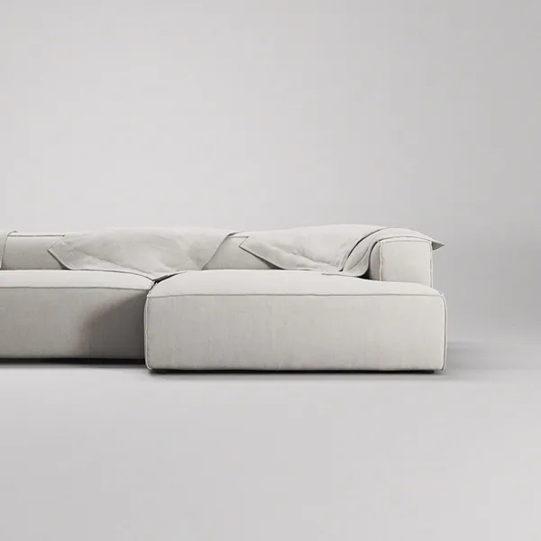 Grand 5-Seater Sofa Open End Left Moonwhite