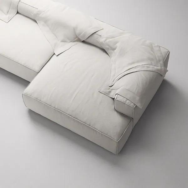 Grand 5-Seater Sofa Open End Left Moonwhite