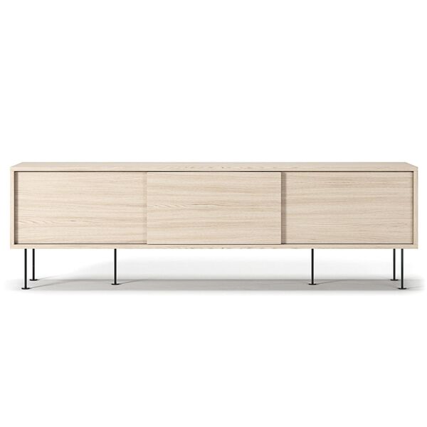 Vogue TV Bench With Legs 180 White Pigmented Oak/ Black