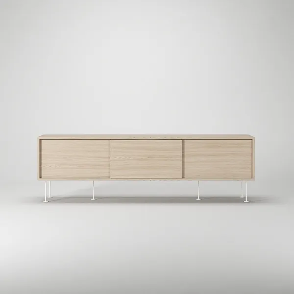 Vogue TV Bench With Legs 180 White Pigmented Oak/ White