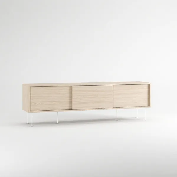 Vogue TV Bench With Legs 180 White Pigmented Oak/ White