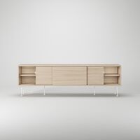 Vogue TV Bench With Legs 180 White Pigmented Oak/ White