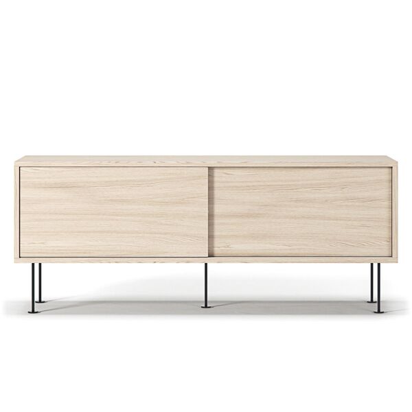 Vogue TV Bench With Legs 136 White Pigmented Oak/ Black