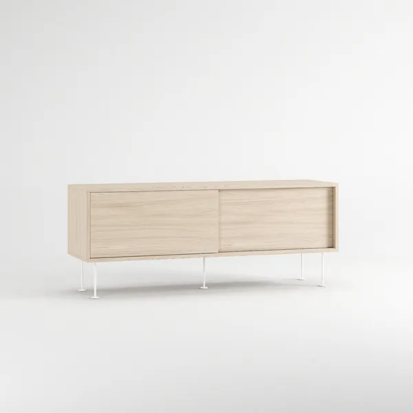 Vogue TV Bench With Legs 136 White Pigmented Oak/ White