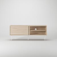 Vogue TV Bench With Legs 136 White Pigmented Oak/ White