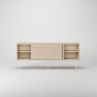 Vogue TV Bench With Legs 136 White Pigmented Oak/ White